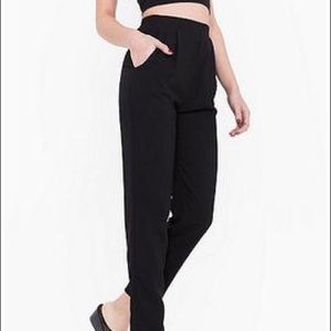 American Apparel High-Waisted Black Crepe Pants